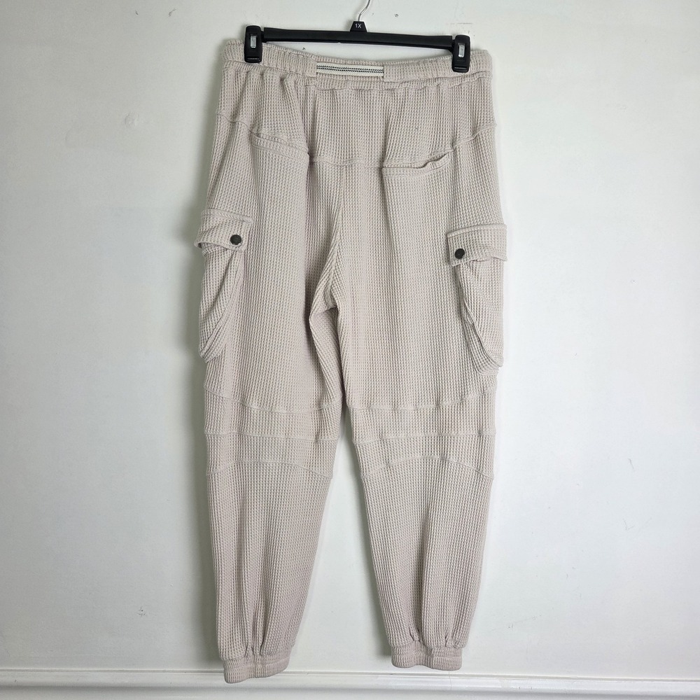 POL Pants Womens Large Waffle Knit Cargo Jogger Slouchy Baggy Lounge Comfy Pant - Picture 7 of 10